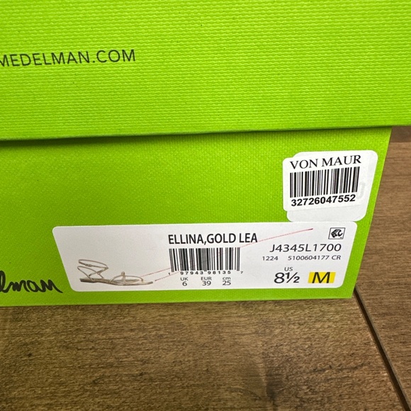 Sam Edelman Womens Ellina Gold Leather Strappy Flat Open Toe Sandal Sz 8.5 NEW - Picture 6 of 6